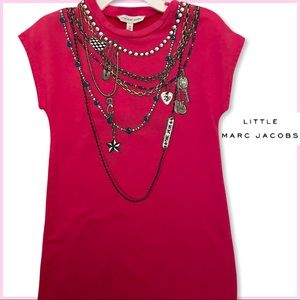 MARC JACOBS Dress - 3T Pink Logo Jeweled Necklace Shirt Dress Size 3 / 94